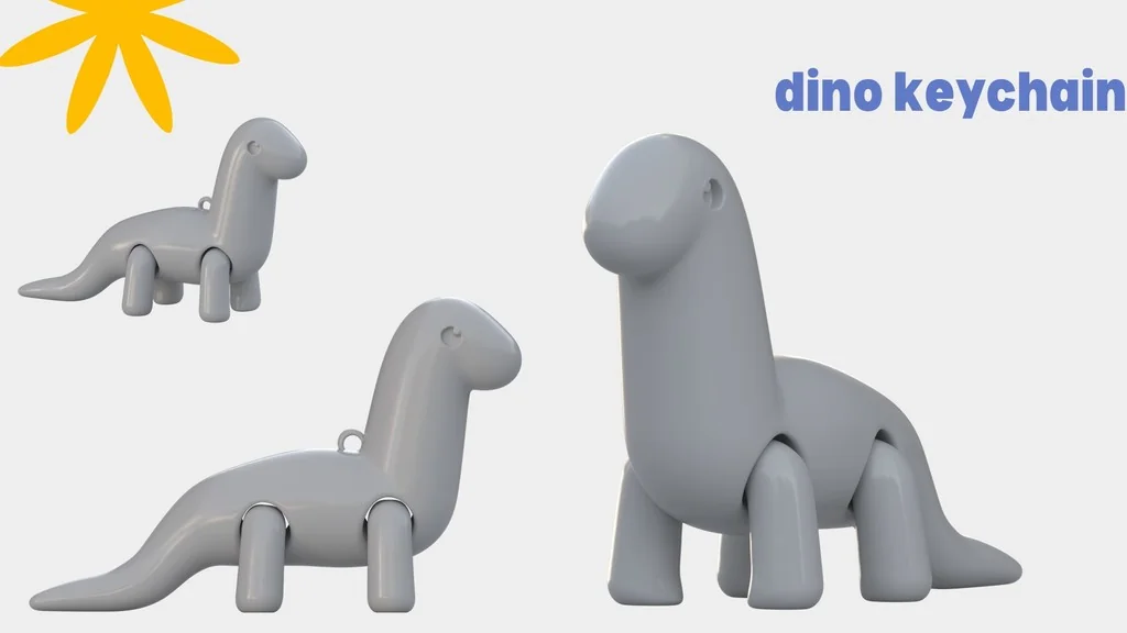 3D модель Брелок з динозавром на гнучких ногах - фото 1