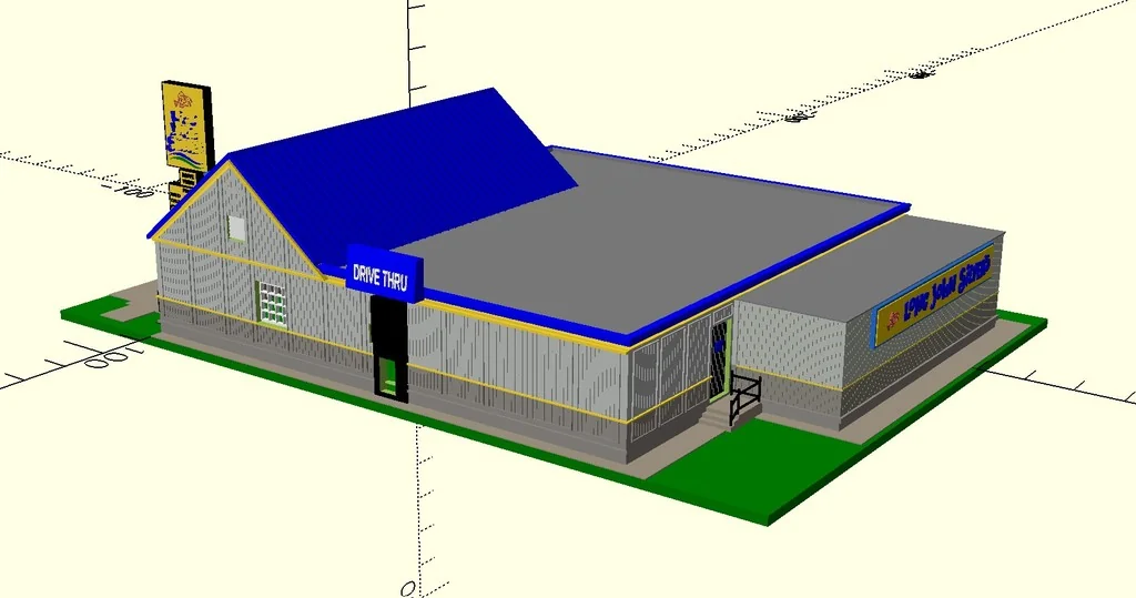 3D модель N Scale: Ресторан швидкого харчування Long John Silver's - фото 2