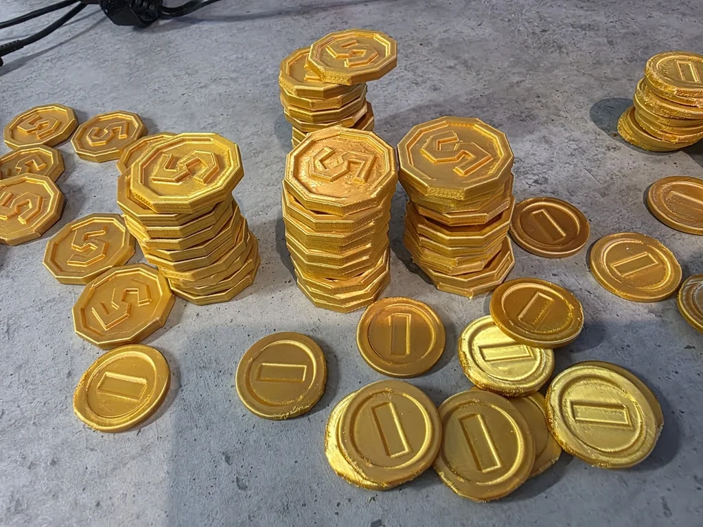 Монеты 1 и 5 для Mario Monopoly