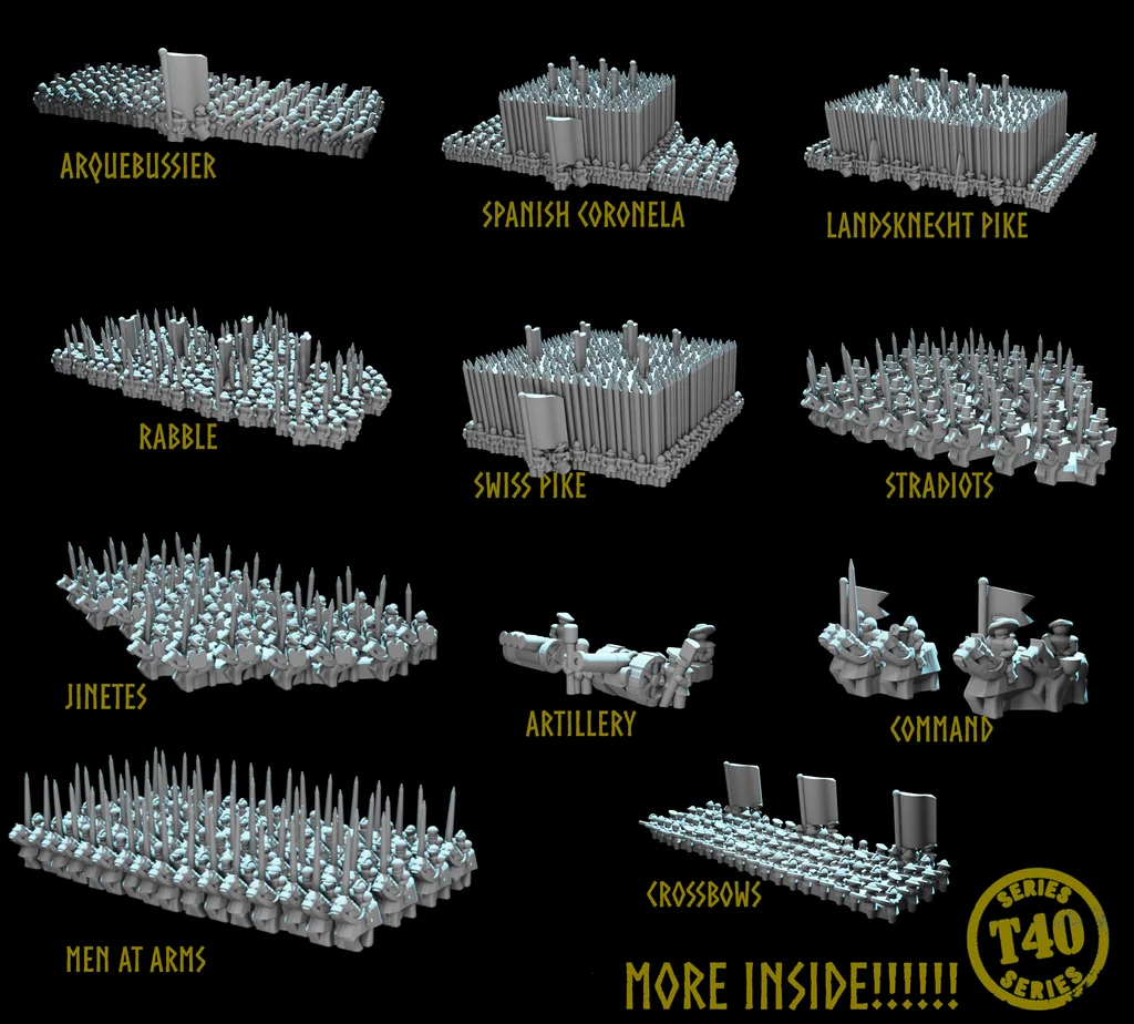 3D модель Мініатюри Італійських війн - Серія T40 - фото 1