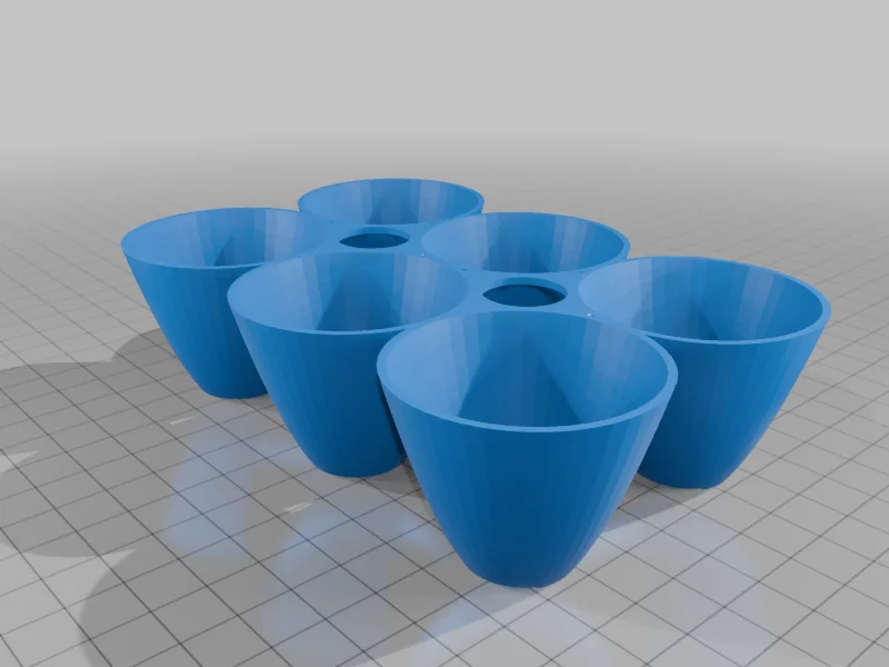 3D модель 6-ячейковый круглый горшок для рассады - фото 1