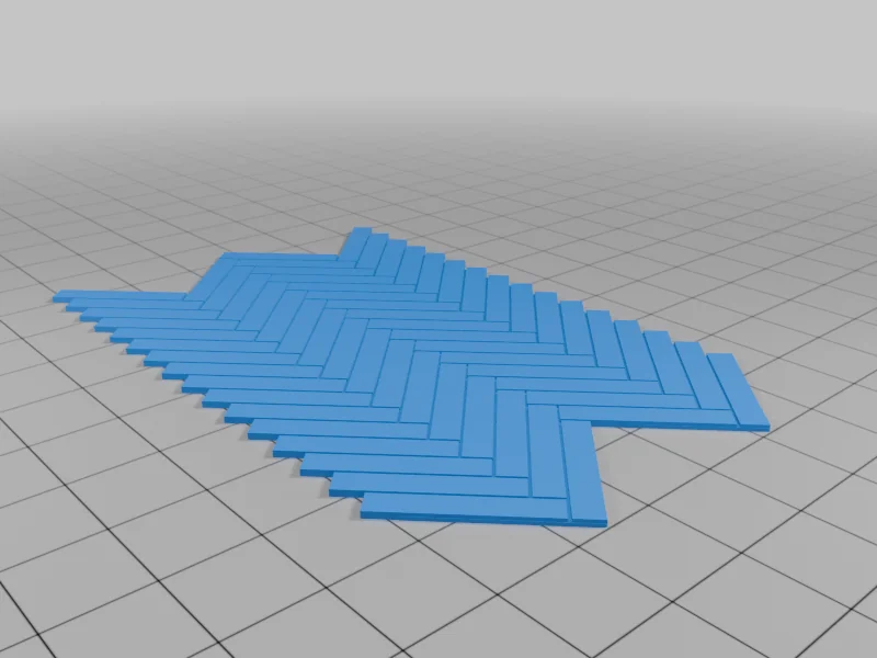 3D модель HERRINGBONE WOOD FLOORING 1:12 DOLLHOUSE SCALE - фото 2