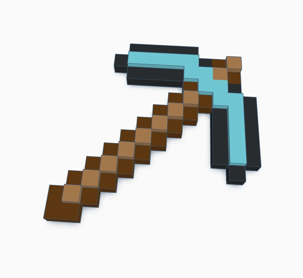 Модель кирки из Minecraft - Многоцветная
