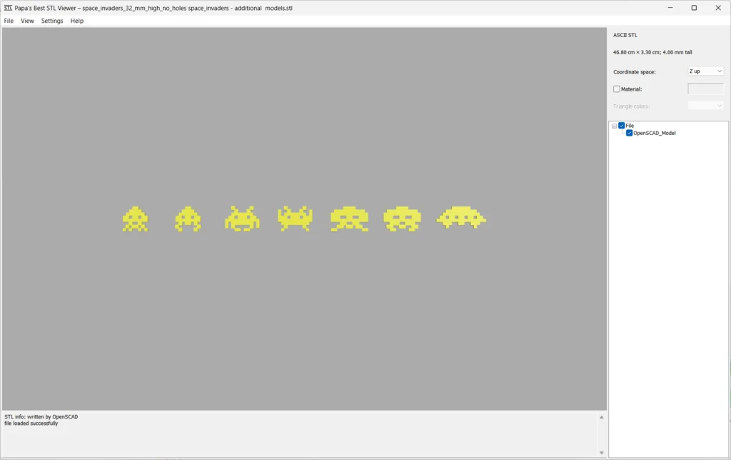 3D модель Параметричні 8-бітні прикраси Space Invader - фото 3