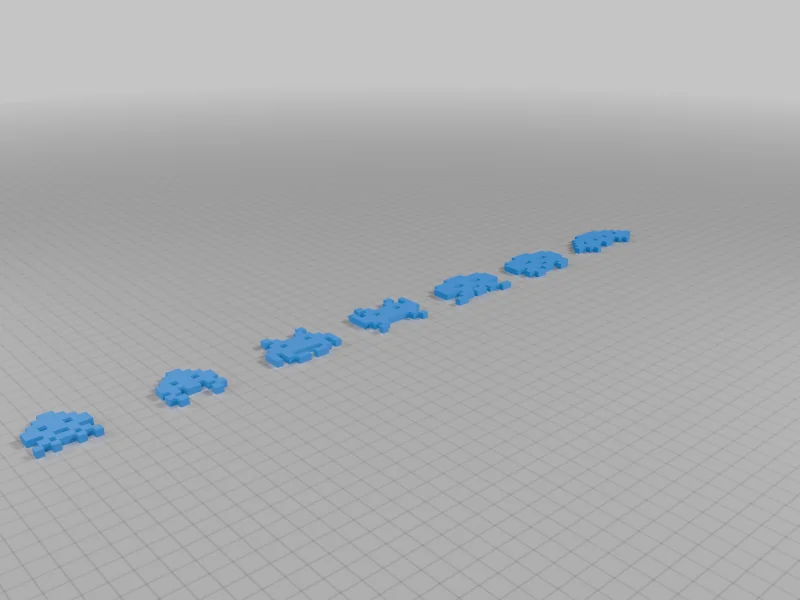 3D модель Параметричні 8-бітні прикраси Space Invader - фото 4