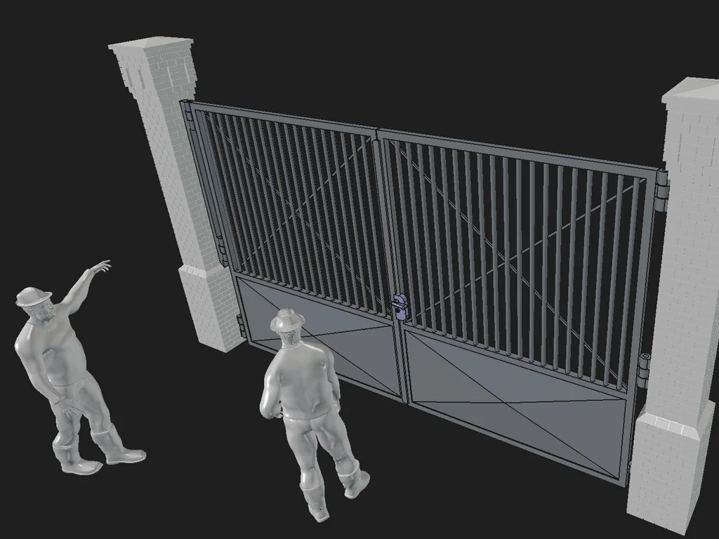 3D модель Factory gate - draft 001 &002 - фото 3