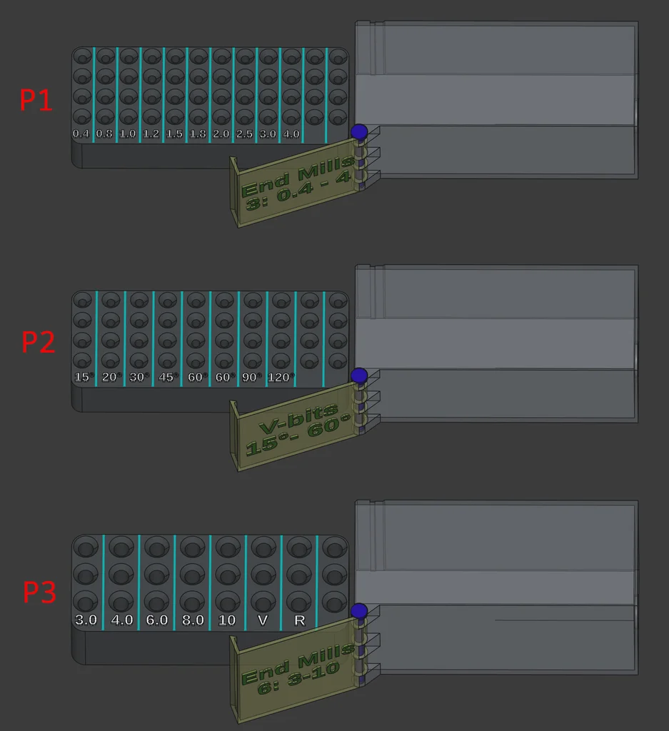 3D модель Коробка для хранения фрез и бит CNC - фото 7