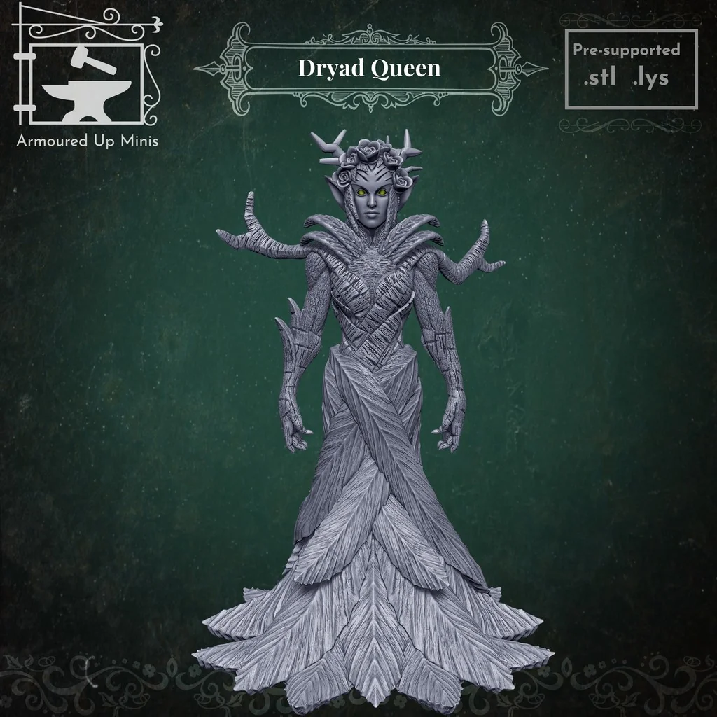 3D модель Королева Дриад - Мініатюра для RPG - фото 1
