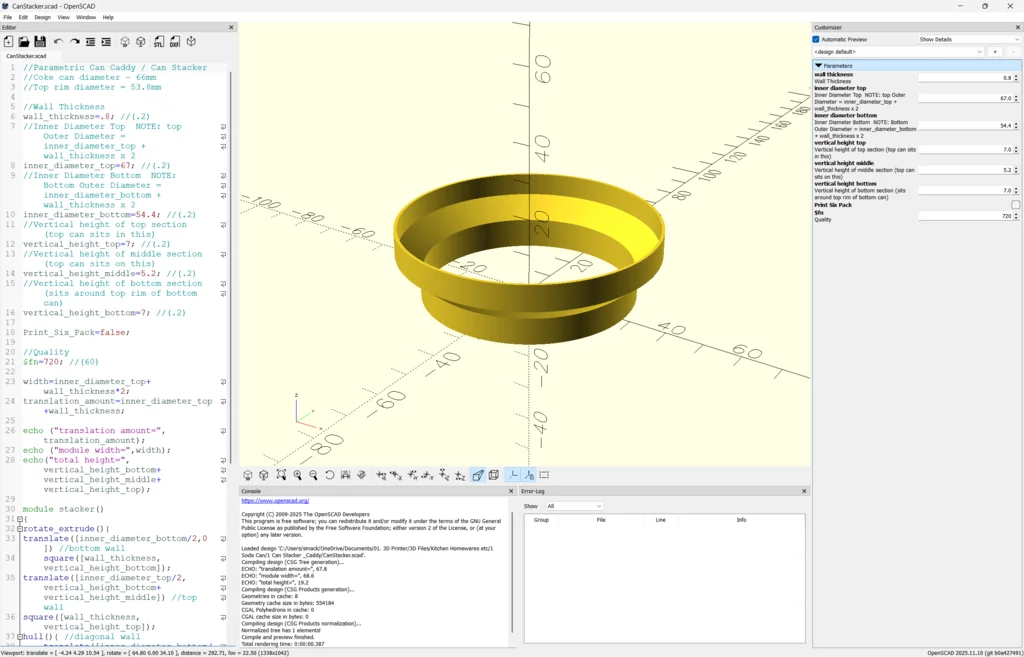 3D модель Кастомизируемый параметрический стендер для консервов - фото 8