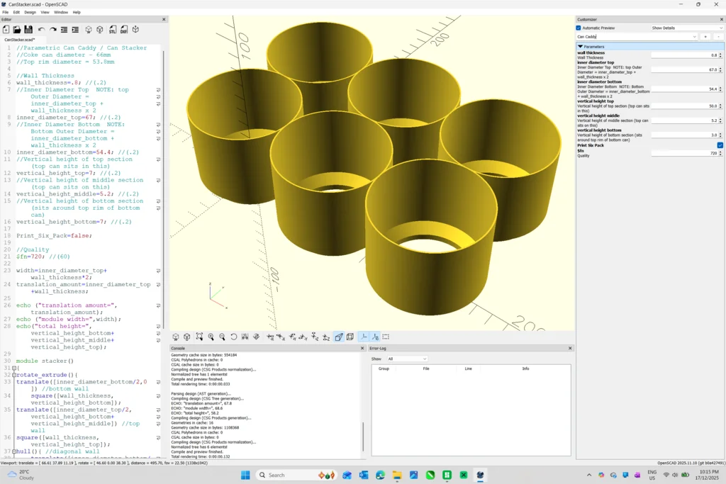 3D модель Кастомизируемый параметрический стендер для консервов - фото 9