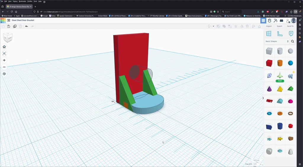 3D модель Кронштейн для раздвижной двери металлического сарая - фото 2