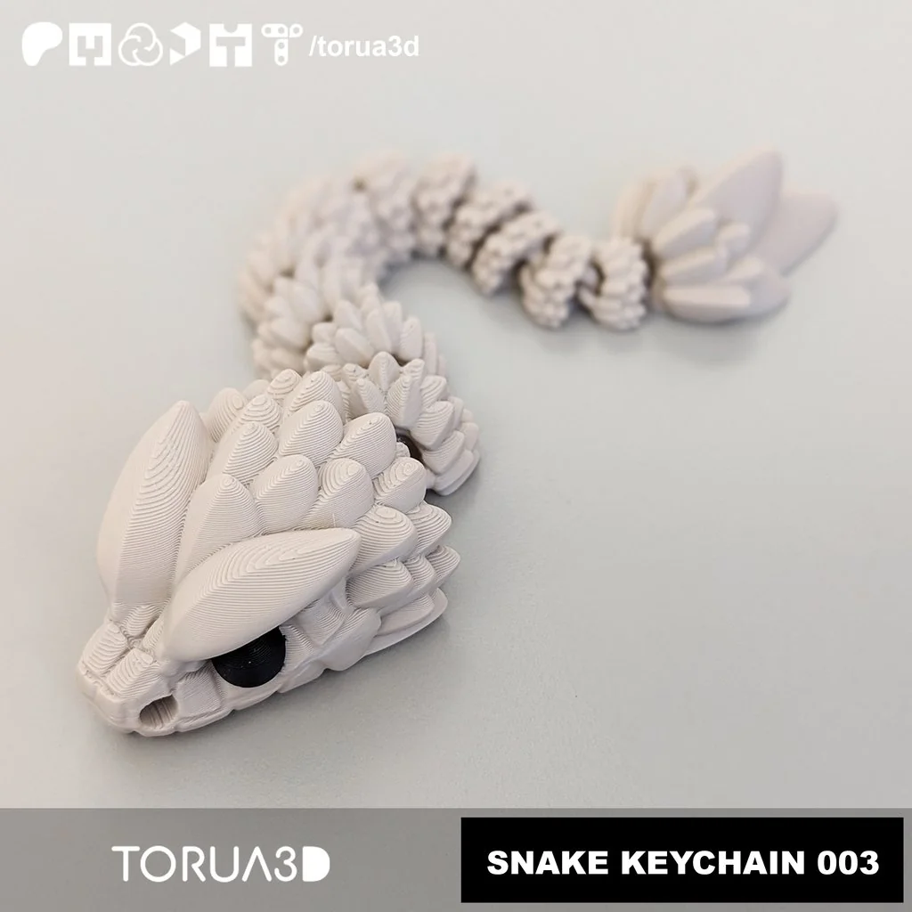 Гибкий змея-брелок 003 - Печать без поддержки