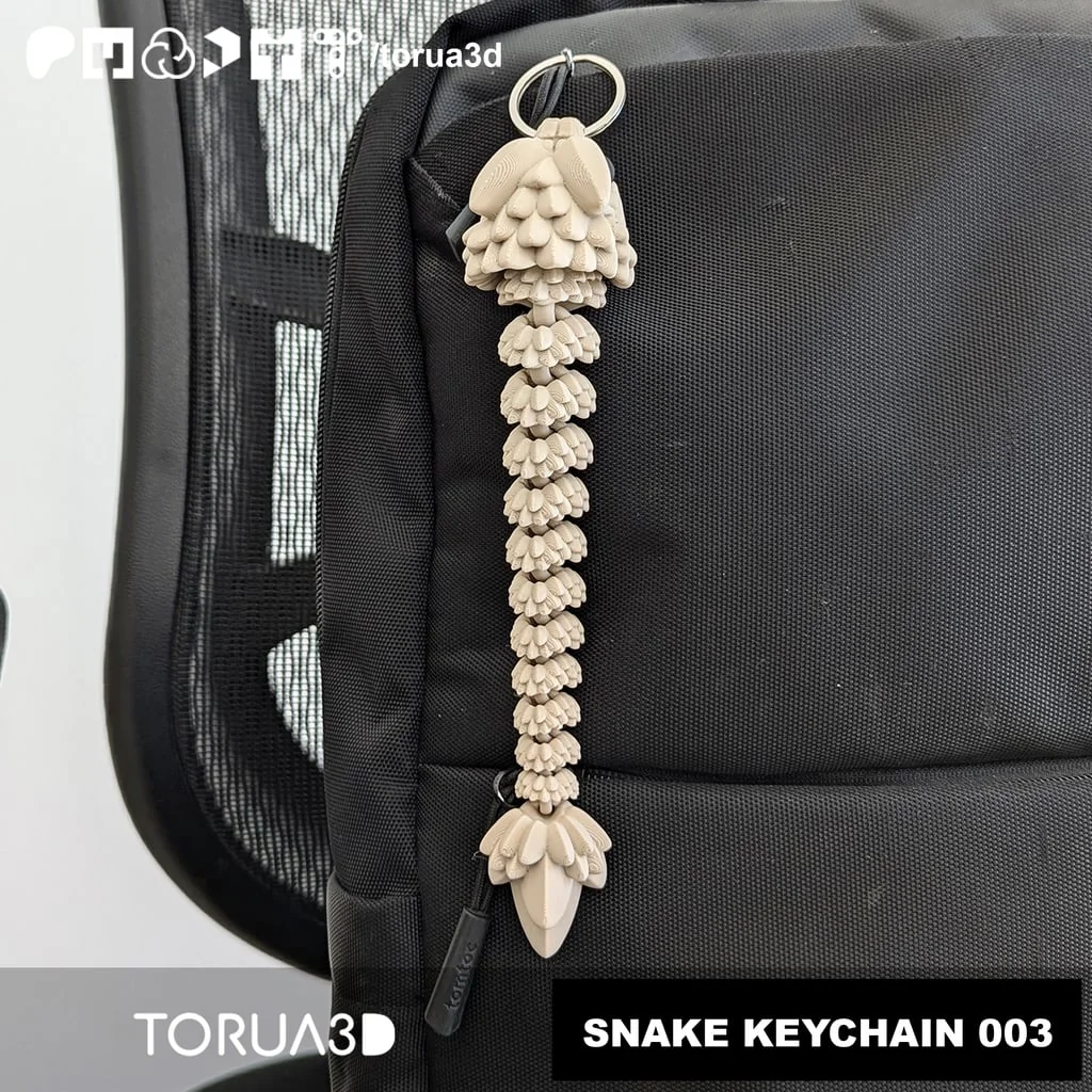 Гибкий змея-брелок 003 - Печать без поддержки