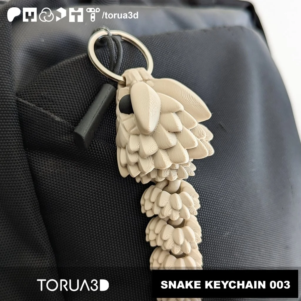 Гибкий змея-брелок 003 - Печать без поддержки