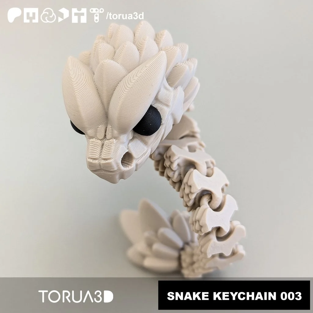 Гибкий змея-брелок 003 - Печать без поддержки