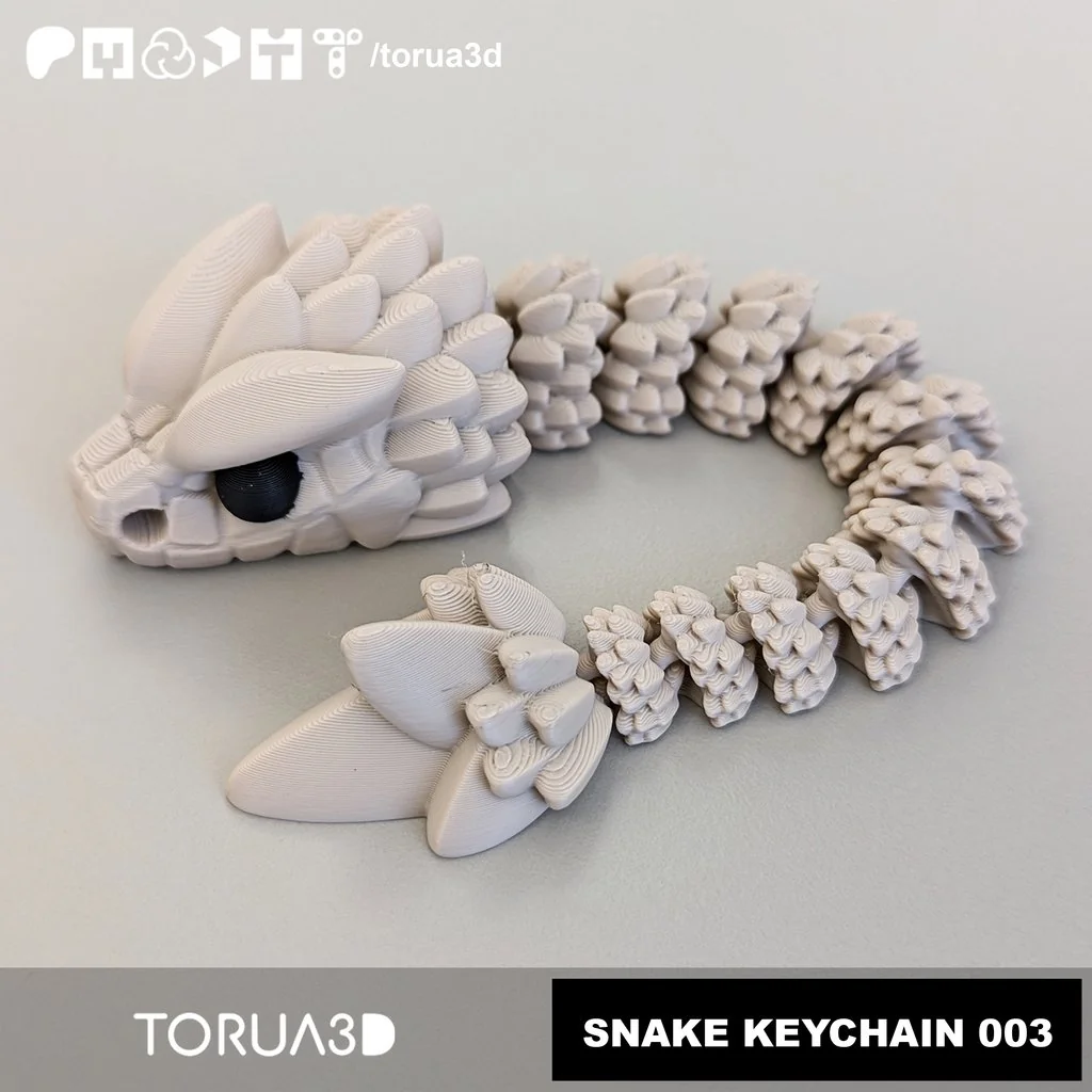 Гибкий змея-брелок 003 - Печать без поддержки