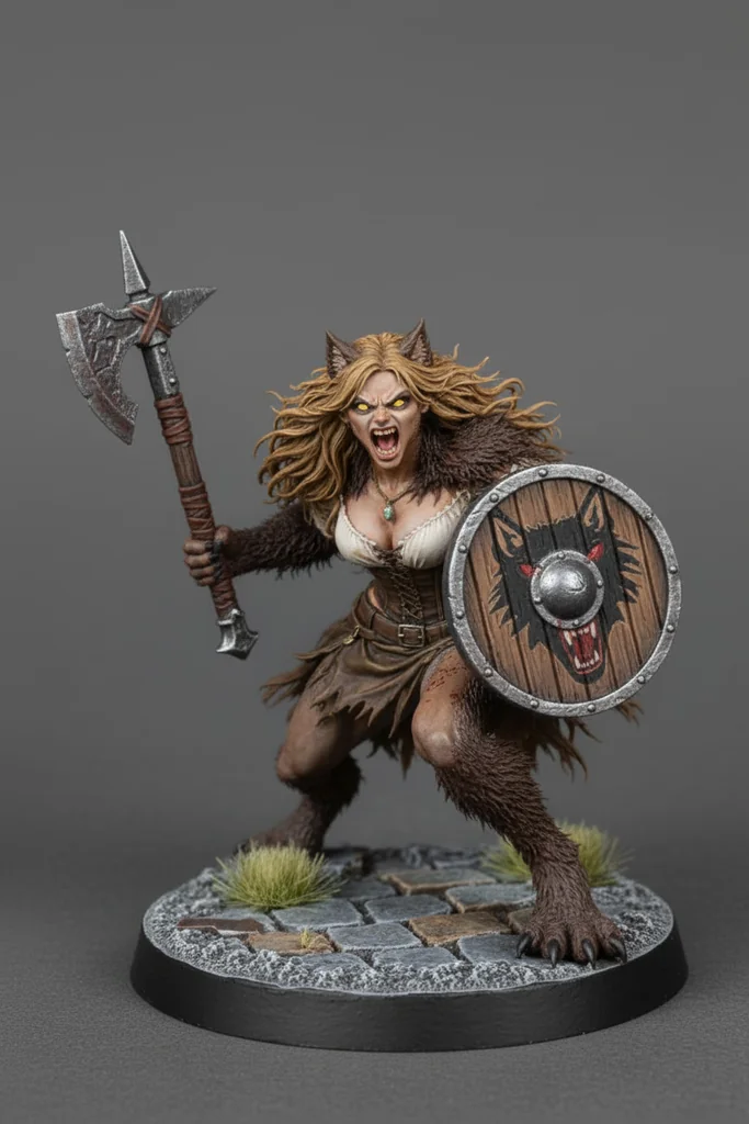 Женский оборотень с оружием