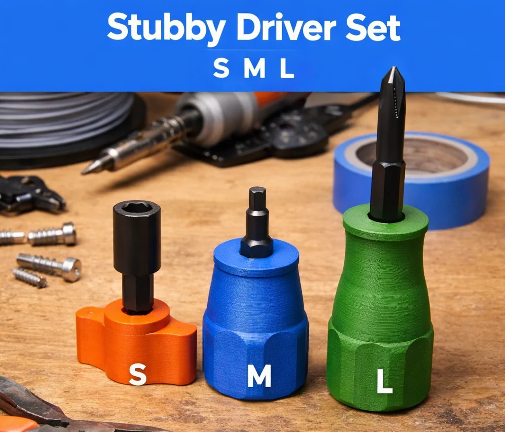 Комплект битодержателей Stubby Hex 1/4 дюйма – S / M / L