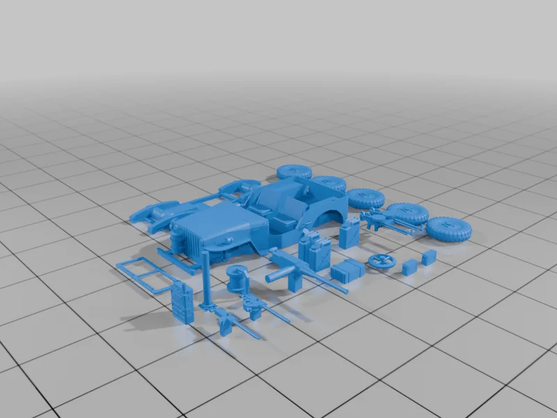 3D модель WW2 jeep - фото 2