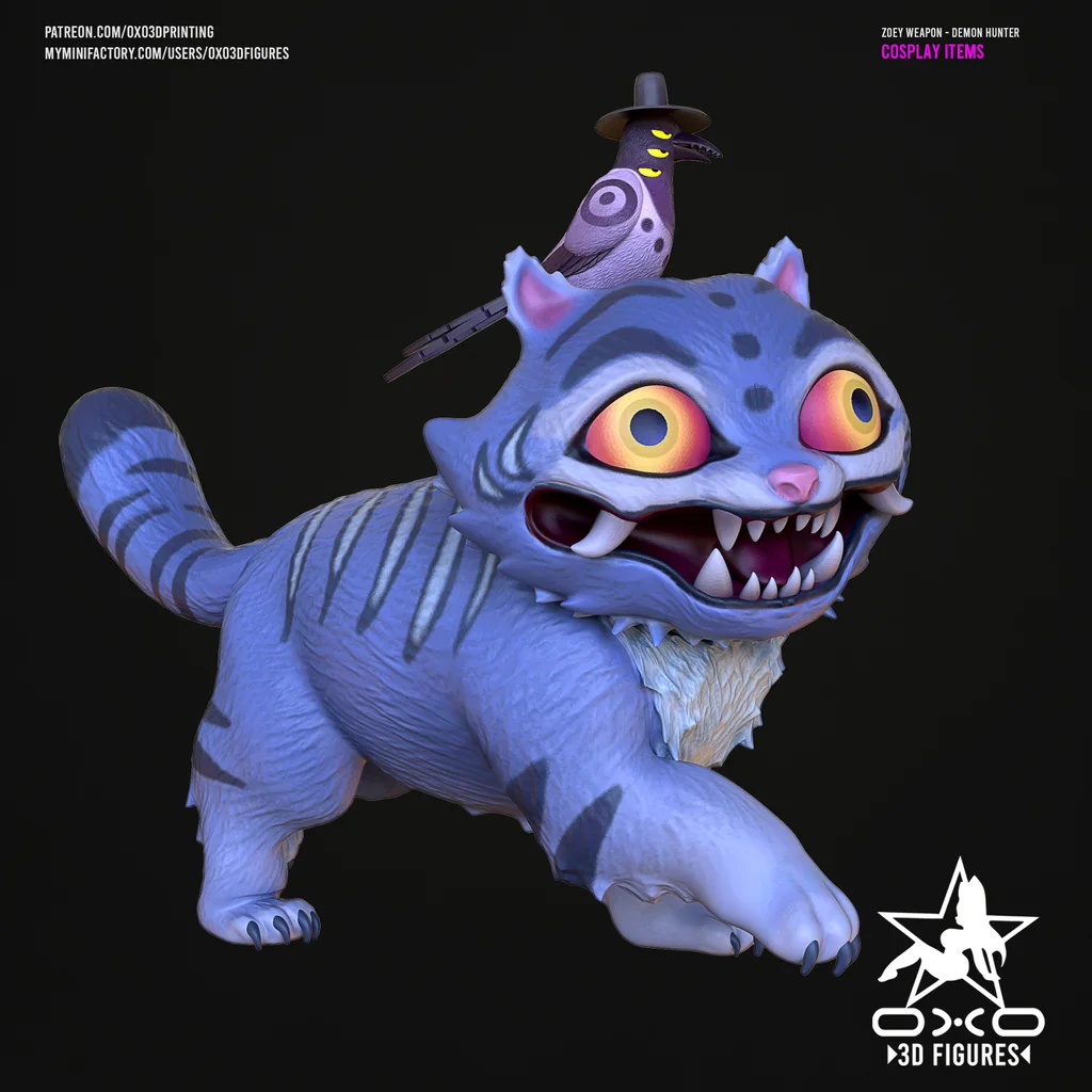 3D Модель K-Pop Demon Hunters Tiger Derpy и Bird Sussie