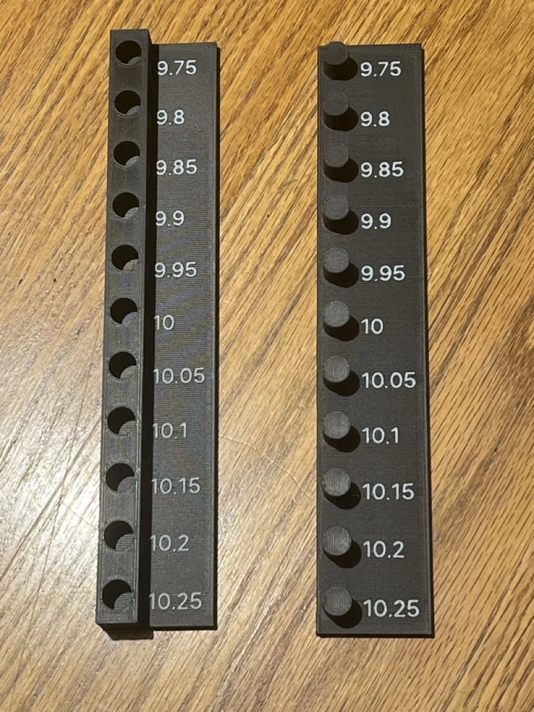 3D модель Калибровочный шаблон для штифтов и отверстий 10мм STL