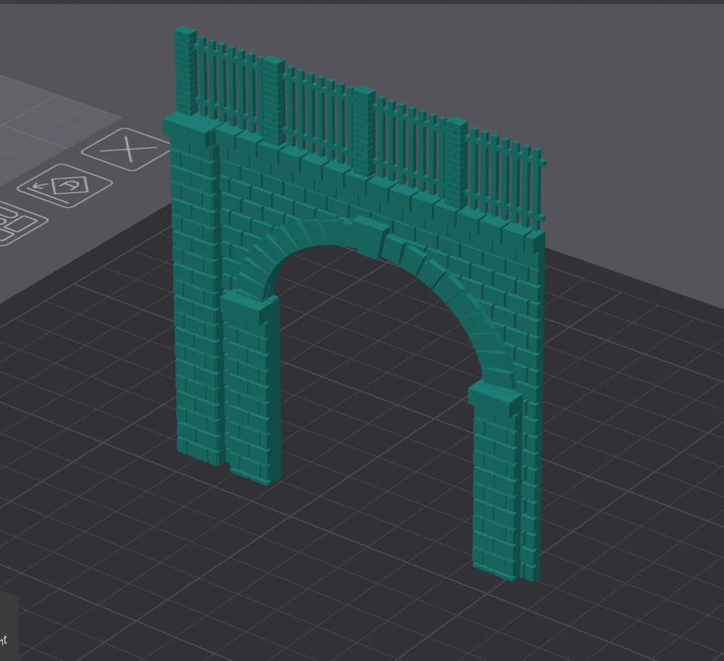 3D модель Модель удерживающей стены и туннелей в масштабе N - фото 1