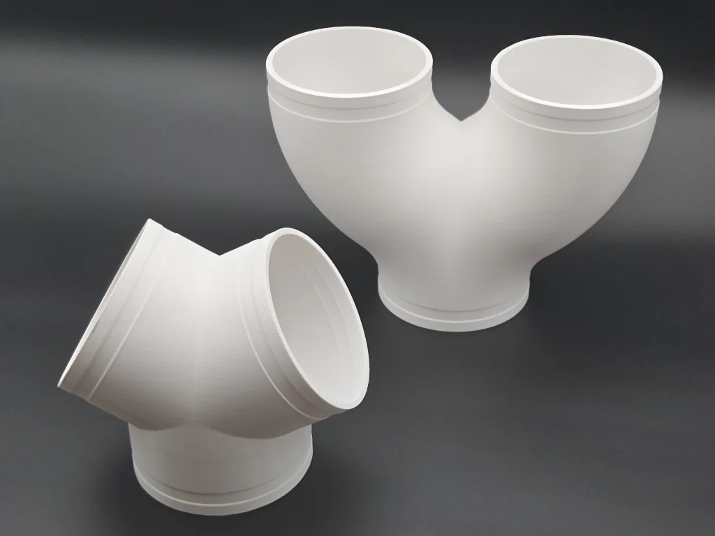 Модель воздуховода 100мм Y-образные трубы