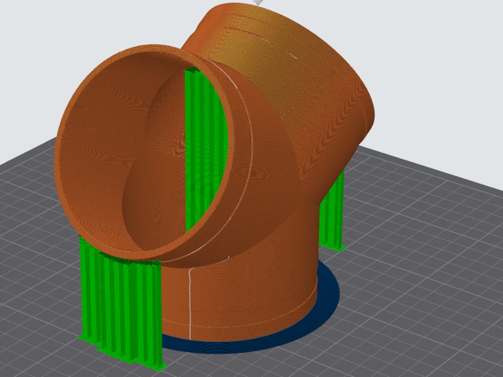 3D модель Модель воздуховода 100мм Y-образные трубы - фото 2