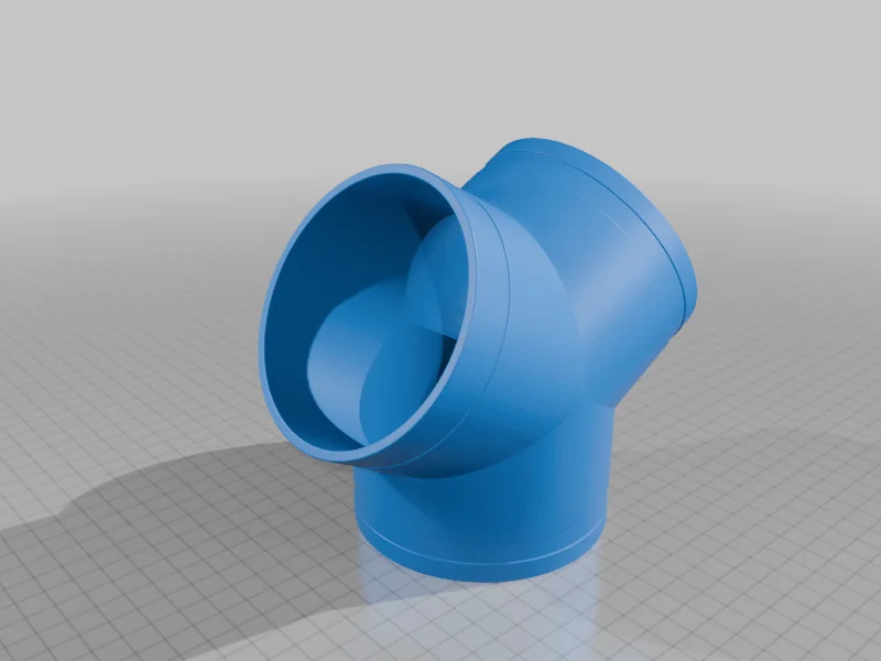 3D модель Модель воздуховода 100мм Y-образные трубы - фото 3