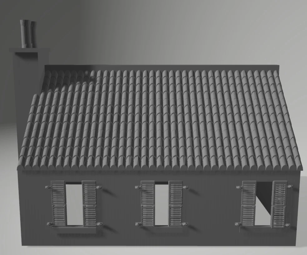 3D модель Двухэтажный фермерский дом для настольных игр 28мм - фото 1