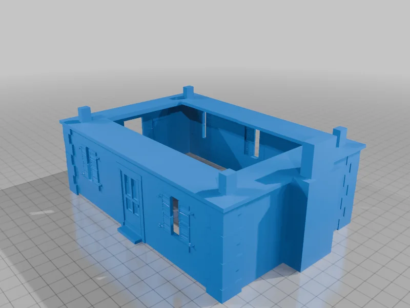 3D модель Двухэтажный фермерский дом для настольных игр 28мм - фото 2