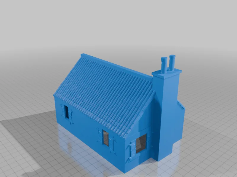 3D модель Двухэтажный фермерский дом для настольных игр 28мм - фото 3