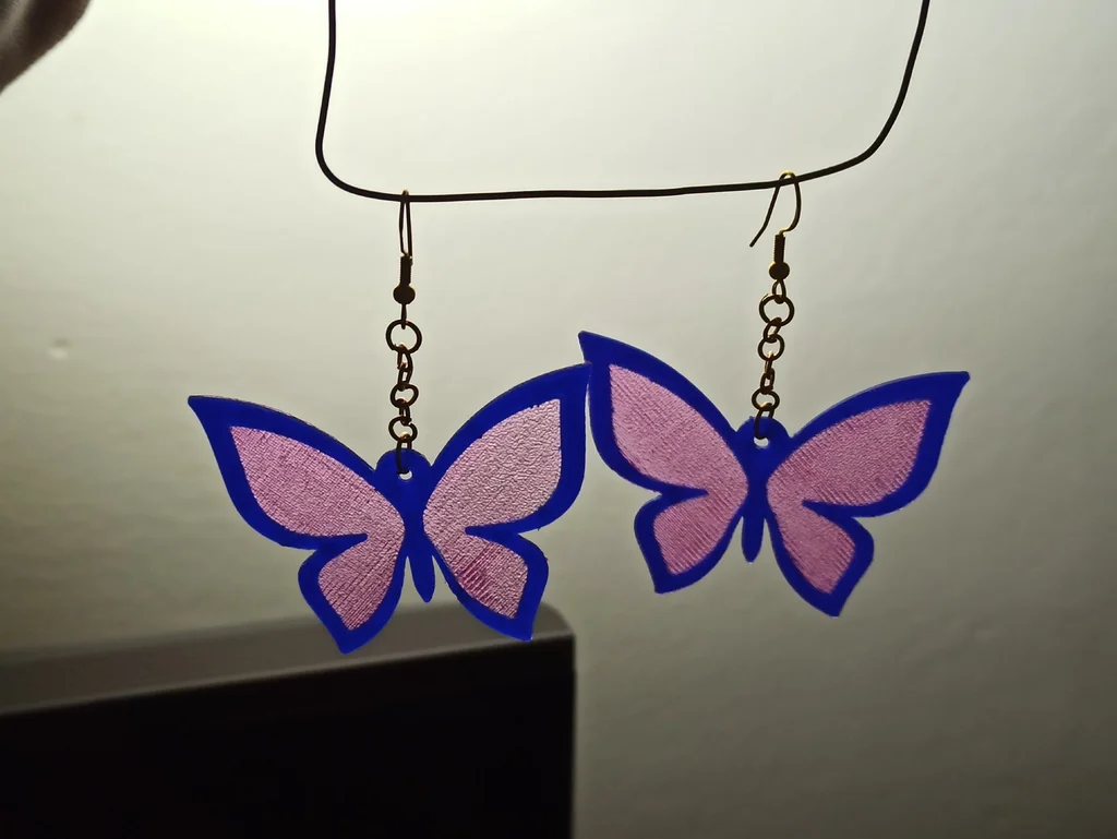 3D модель Подвеска-брелок с серёжками в форме бабочки - фото 2