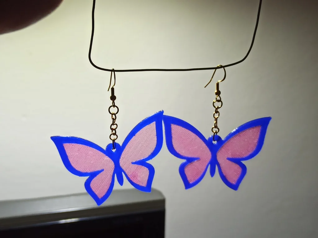 3D модель Подвеска-брелок с серёжками в форме бабочки - фото 4