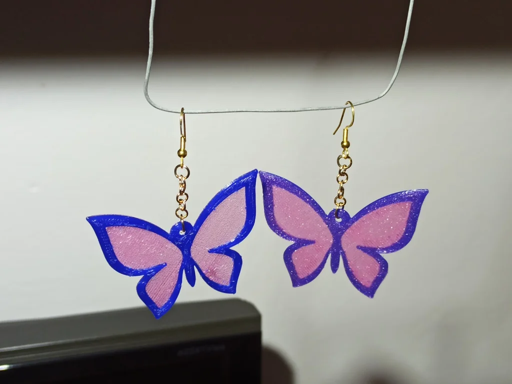 3D модель Подвеска-брелок с серёжками в форме бабочки - фото 5