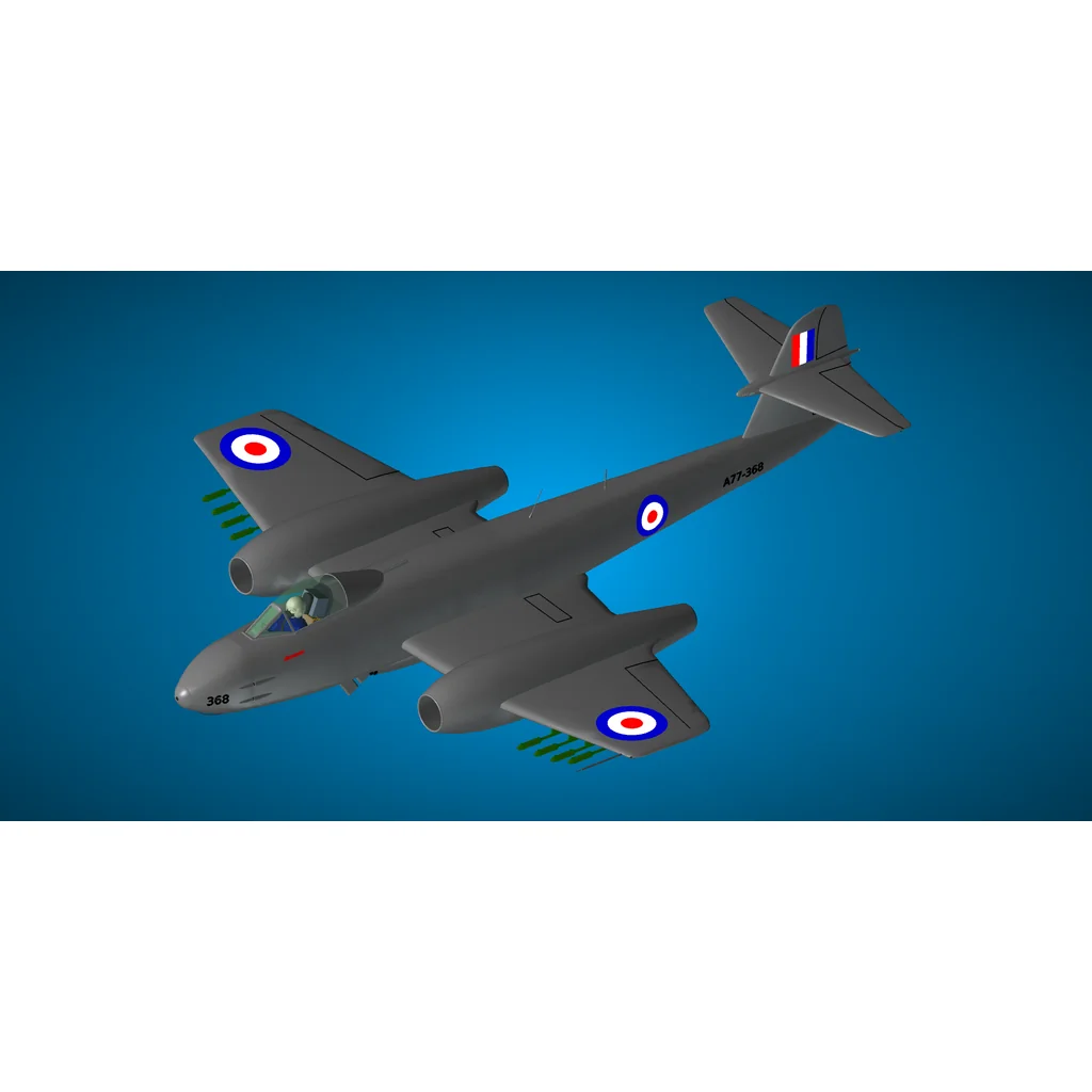 3D модель Глостер Метеор F 8 - Винтажный истребитель - фото 1