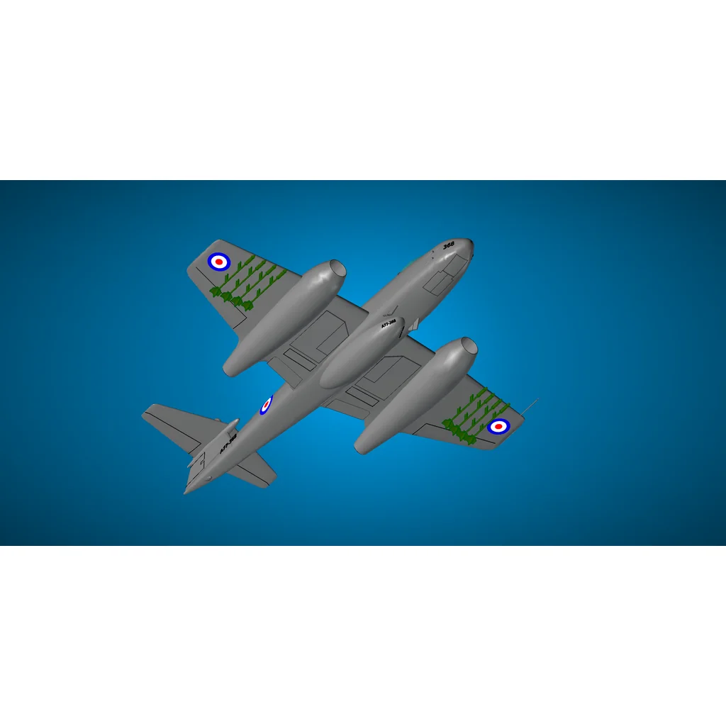 3D модель Глостер Метеор F 8 - Винтажный истребитель - фото 2