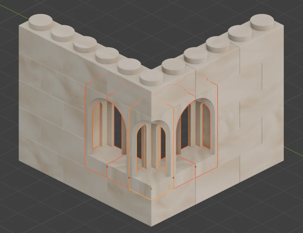 3D модель Модель Exin Castillos: Угловое окно с арками - фото 2