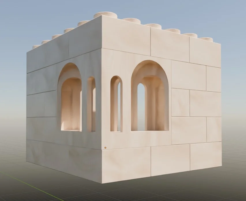 3D модель Модель Exin Castillos: Угловое окно с арками - фото 4