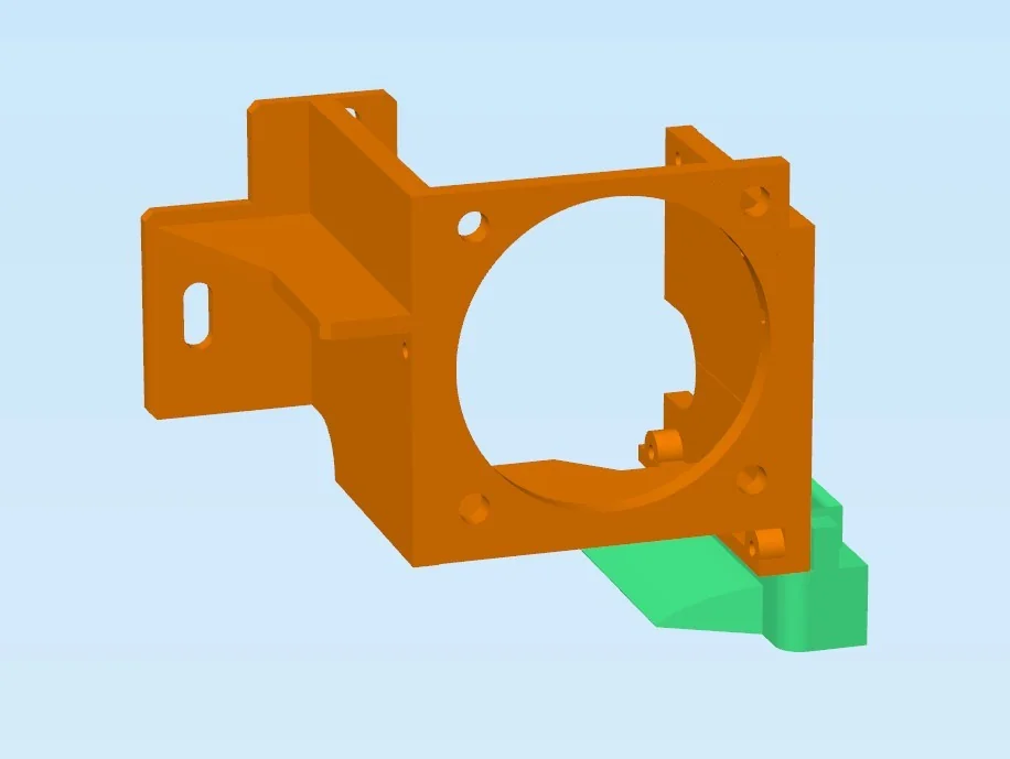 3D модель Крепление вентилятора Hot End для Creality Ender 3 - фото 2