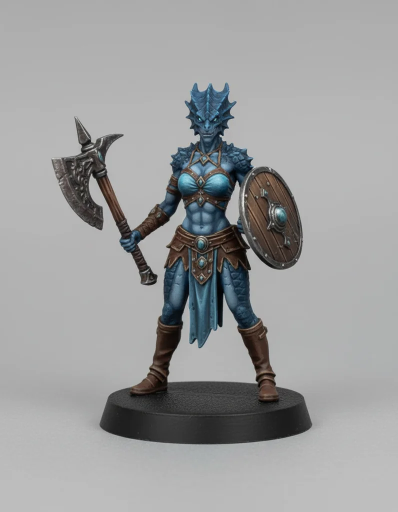 Синий драконорожденный воин