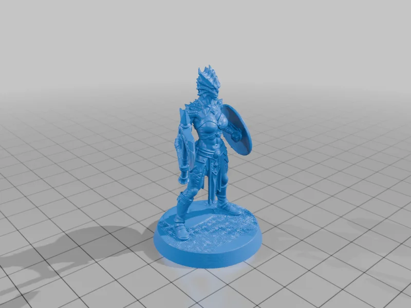 3D модель Синий драконорожденный воин - фото 3