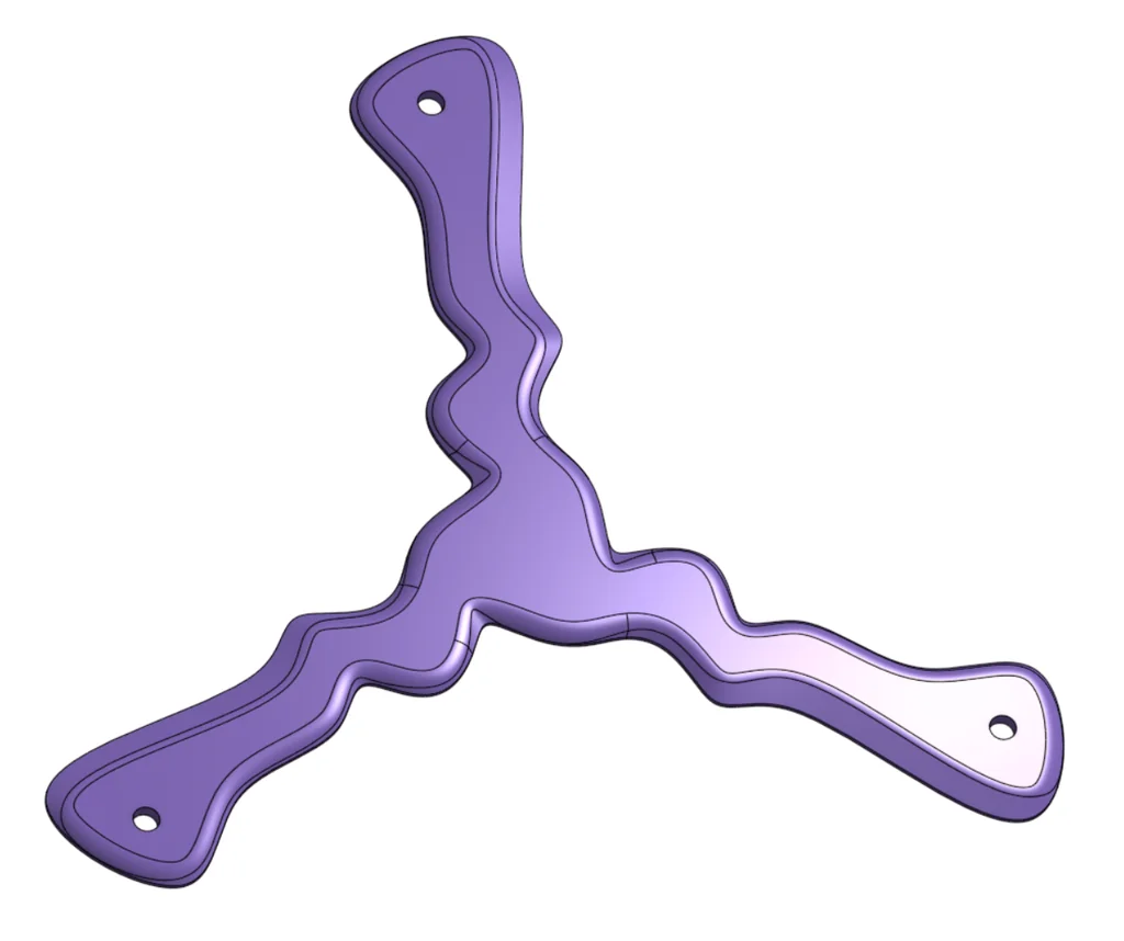 3D модель Скрученный трикрылый бумеранг - фото 2