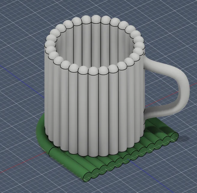 3D модель Набор современных подставок под чашки - Радужные арки - фото 5