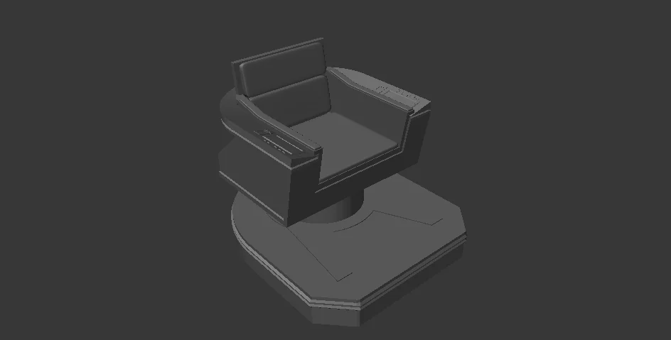 3D model 4.5" Captain's Chair for Action Figures STL