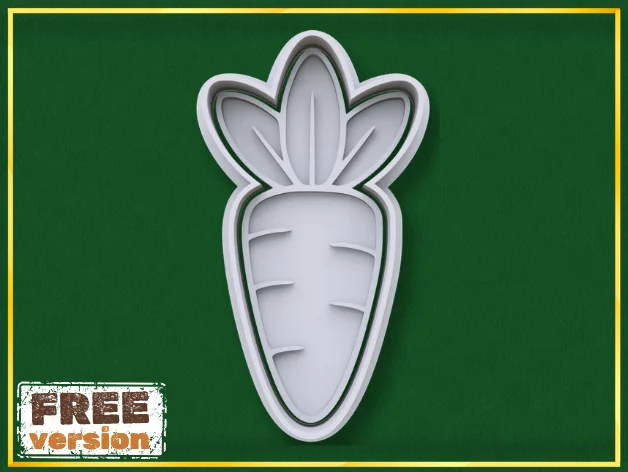 3D модель Формочка для печенья «Морковка» на Пасху - фото 1
