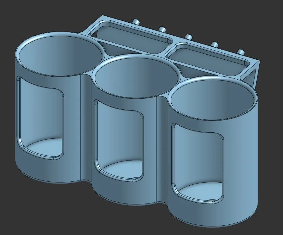 3D модель Держатель для баллонов краски на перфорированной доске - фото 1