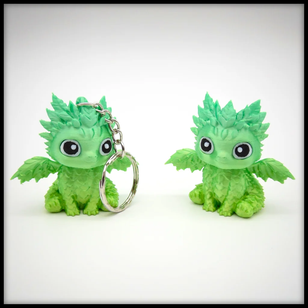 3D модель Модель Cute Leaf Dragon с брелком - фото 2