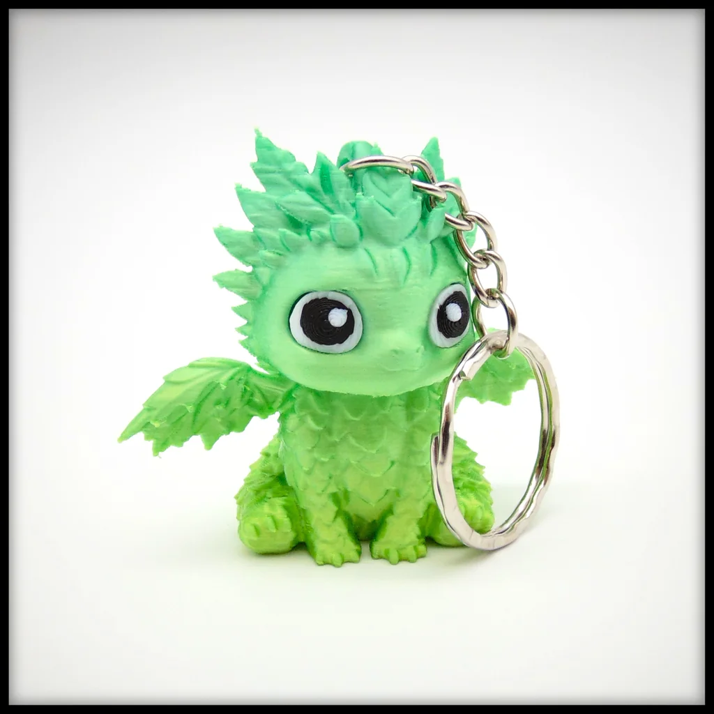 3D модель Модель Cute Leaf Dragon с брелком - фото 3