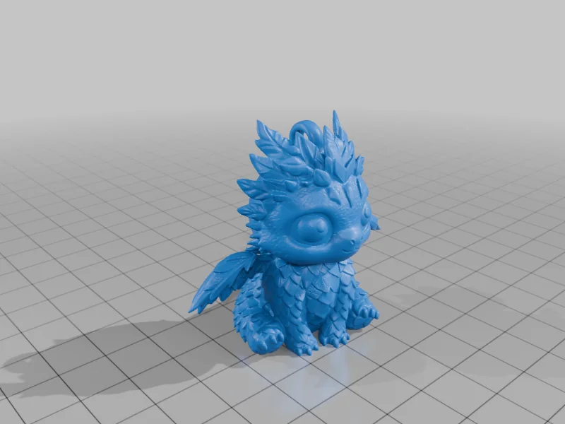 3D модель Модель Cute Leaf Dragon с брелком - фото 8